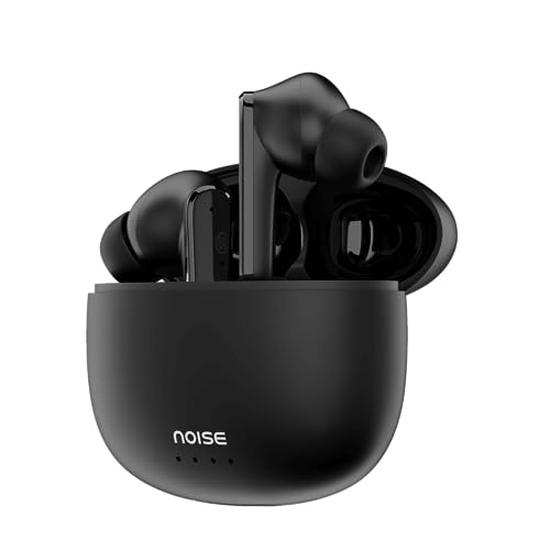 Noise Buds VS104 Max Truly Wireless in-Ear Earbuds with ANC(Up to 25dB),Up to 45H Playtime, Quad Mic with ENC, Instacharge(10 min=180 min), 13mm Driver, BT v5.3 (Jet Black) | Best Noise Earbuds in India