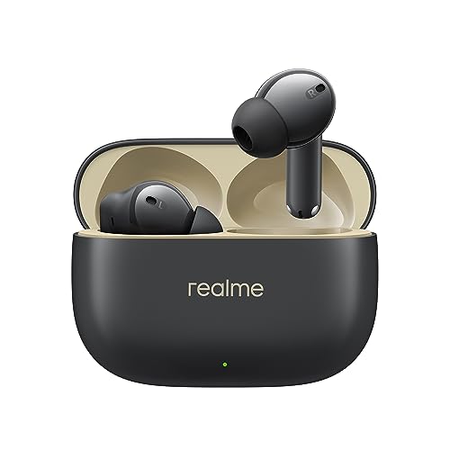 realme Buds T300 Truly Wireless in-Ear Earbuds with 30dB ANC, 360° Spatial Audio Effect, 12.4mm Dynamic Bass Boost Driver with Dolby Atmos Support, Upto 40Hrs Battery and Fast Charging (Stylish Black) | Best Noise Earbuds in India