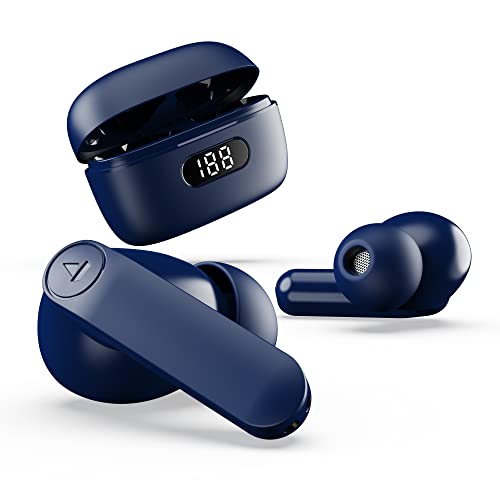 boAt Airdopes 121 PRO TWS Earbuds Signature Sound, Quad Mic ENx™, Low Latency Mode for Gaming, 50H Playtime, IWP™, IPX4, Battery Indicator Screen(Royal Blue) | Best Boat Earbuds in India