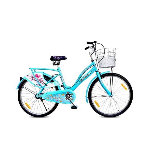 Leader Lady Star Breeze 26T Bicycle for Girls/Women with Front Basket and Integrated Carrier | Ideal for 12 + Years (Frame: 18 Inches) (26, Aqua Blue) | Best Bicycle in India
